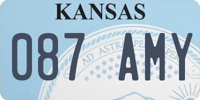 KS license plate 087AMY
