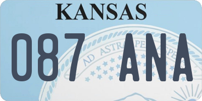 KS license plate 087ANA