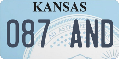 KS license plate 087AND