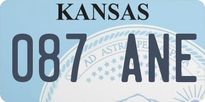 KS license plate 087ANE