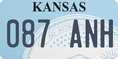 KS license plate 087ANH