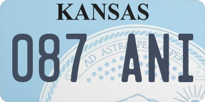 KS license plate 087ANI