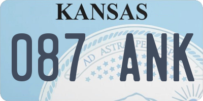 KS license plate 087ANK