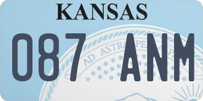 KS license plate 087ANM