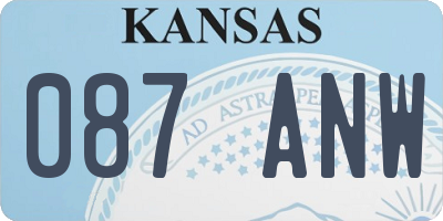 KS license plate 087ANW