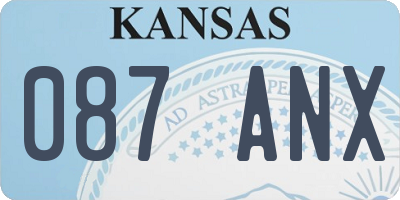 KS license plate 087ANX