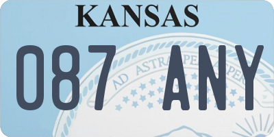 KS license plate 087ANY