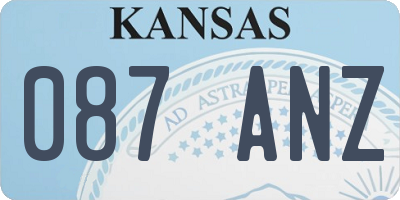 KS license plate 087ANZ