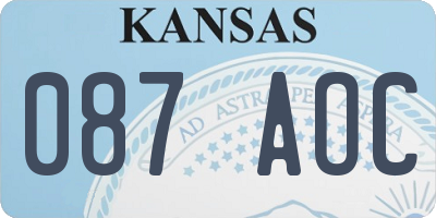 KS license plate 087AOC