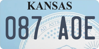 KS license plate 087AOE