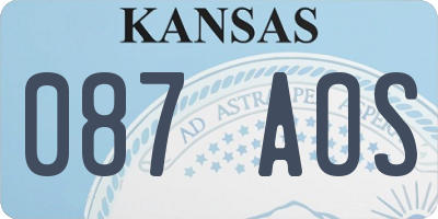 KS license plate 087AOS