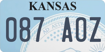 KS license plate 087AOZ