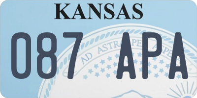 KS license plate 087APA