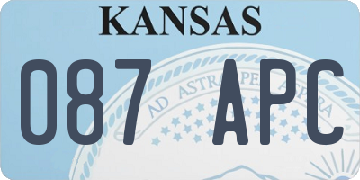 KS license plate 087APC