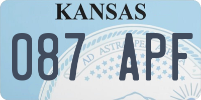 KS license plate 087APF