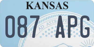 KS license plate 087APG