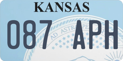 KS license plate 087APH