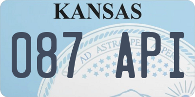 KS license plate 087API