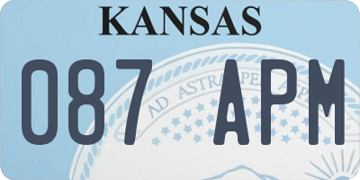 KS license plate 087APM