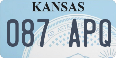 KS license plate 087APQ
