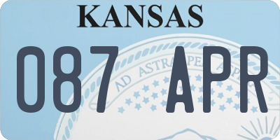 KS license plate 087APR