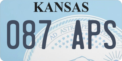 KS license plate 087APS