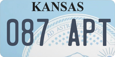KS license plate 087APT