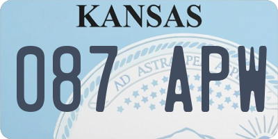 KS license plate 087APW