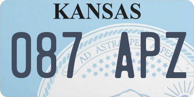 KS license plate 087APZ