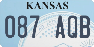 KS license plate 087AQB