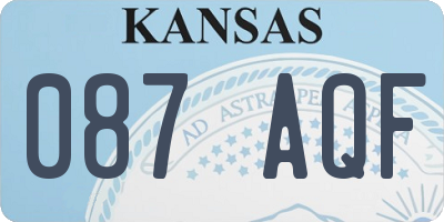 KS license plate 087AQF