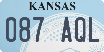 KS license plate 087AQL