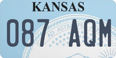 KS license plate 087AQM