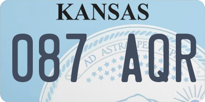 KS license plate 087AQR