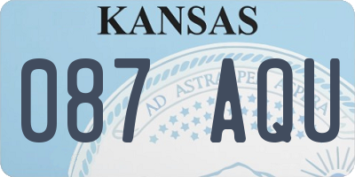 KS license plate 087AQU