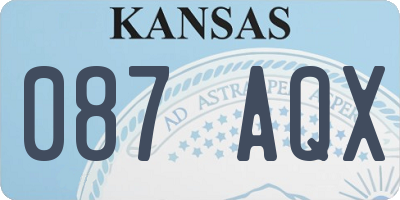 KS license plate 087AQX