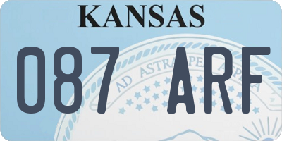 KS license plate 087ARF