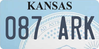 KS license plate 087ARK