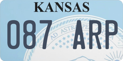 KS license plate 087ARP