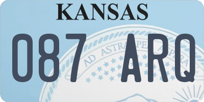 KS license plate 087ARQ