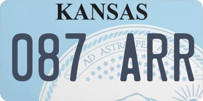 KS license plate 087ARR