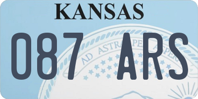 KS license plate 087ARS