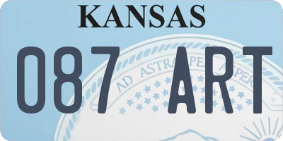 KS license plate 087ART