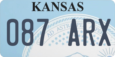 KS license plate 087ARX