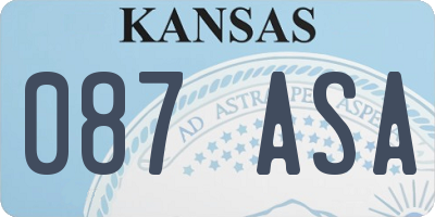 KS license plate 087ASA