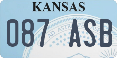 KS license plate 087ASB