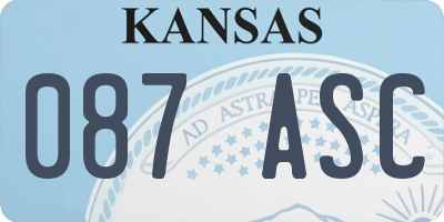 KS license plate 087ASC