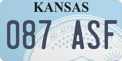 KS license plate 087ASF