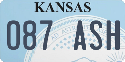 KS license plate 087ASH