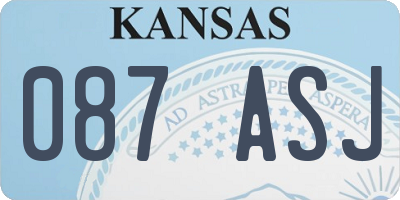 KS license plate 087ASJ